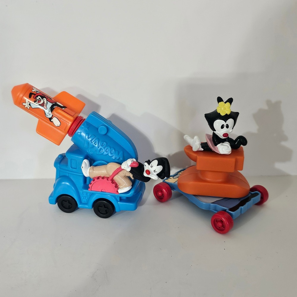 Vintage 1994 Animaniacs Happy Meal Toys Yakko Wakko Dot Warner Bros Lot of 2
